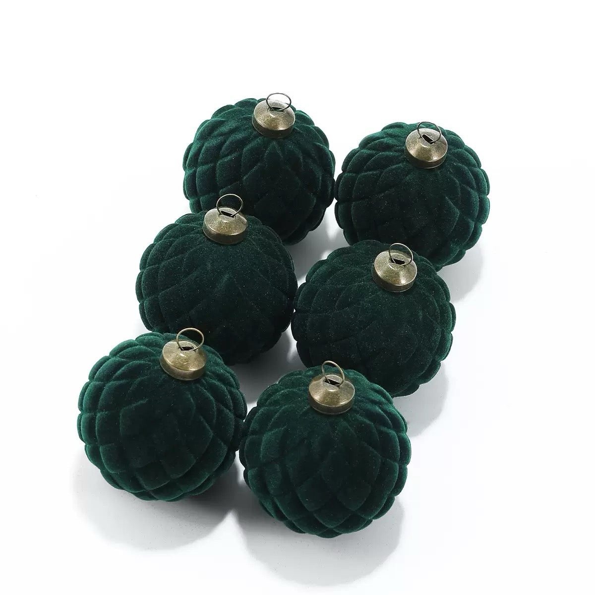 Xmas Flocked Baubles Set
