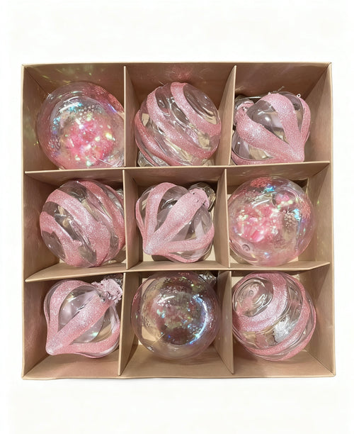 Xmas Glitter Baubles Set