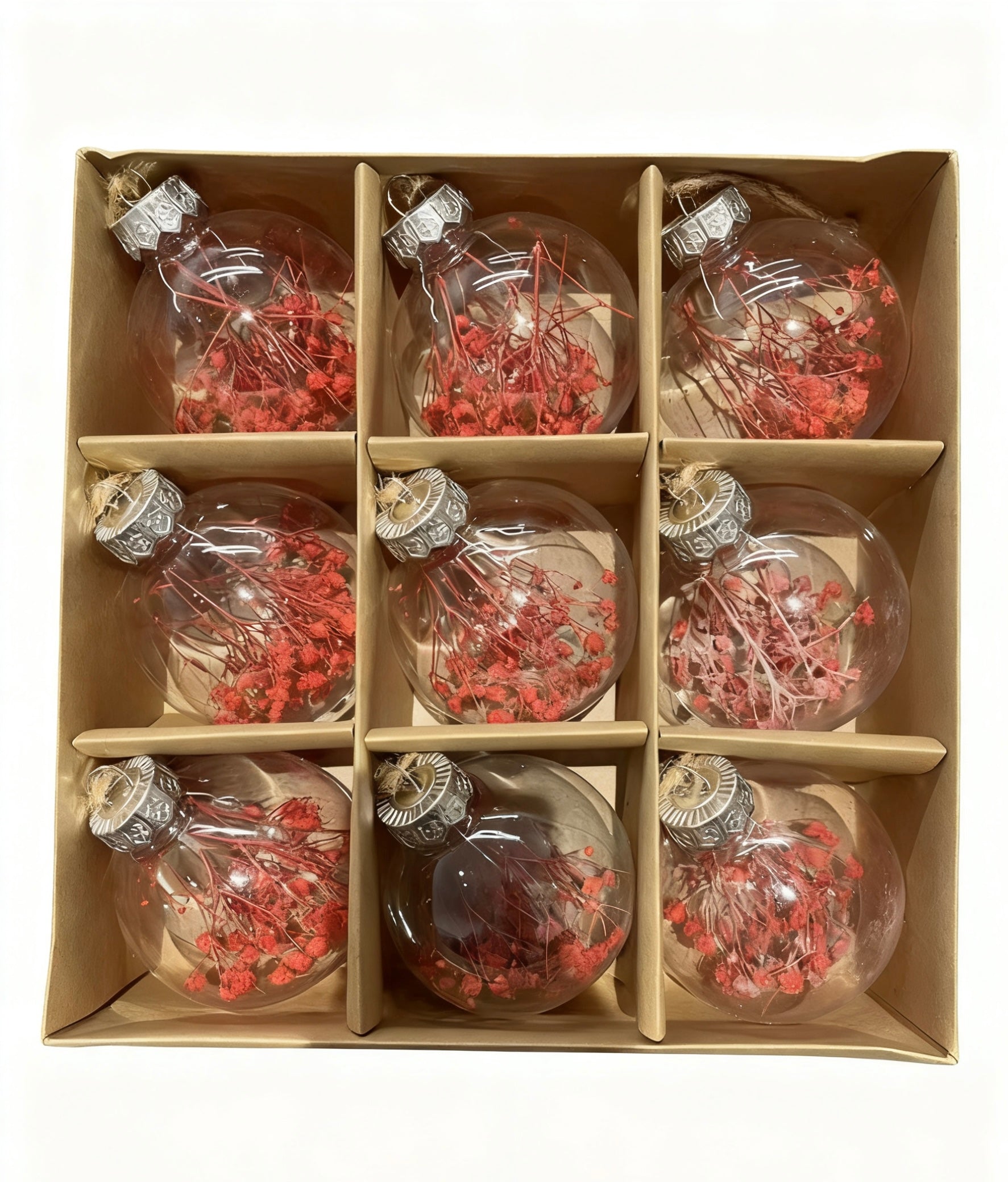 Xmas Floral Baubles Set