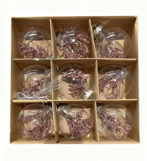 Xmas Floral Baubles Set