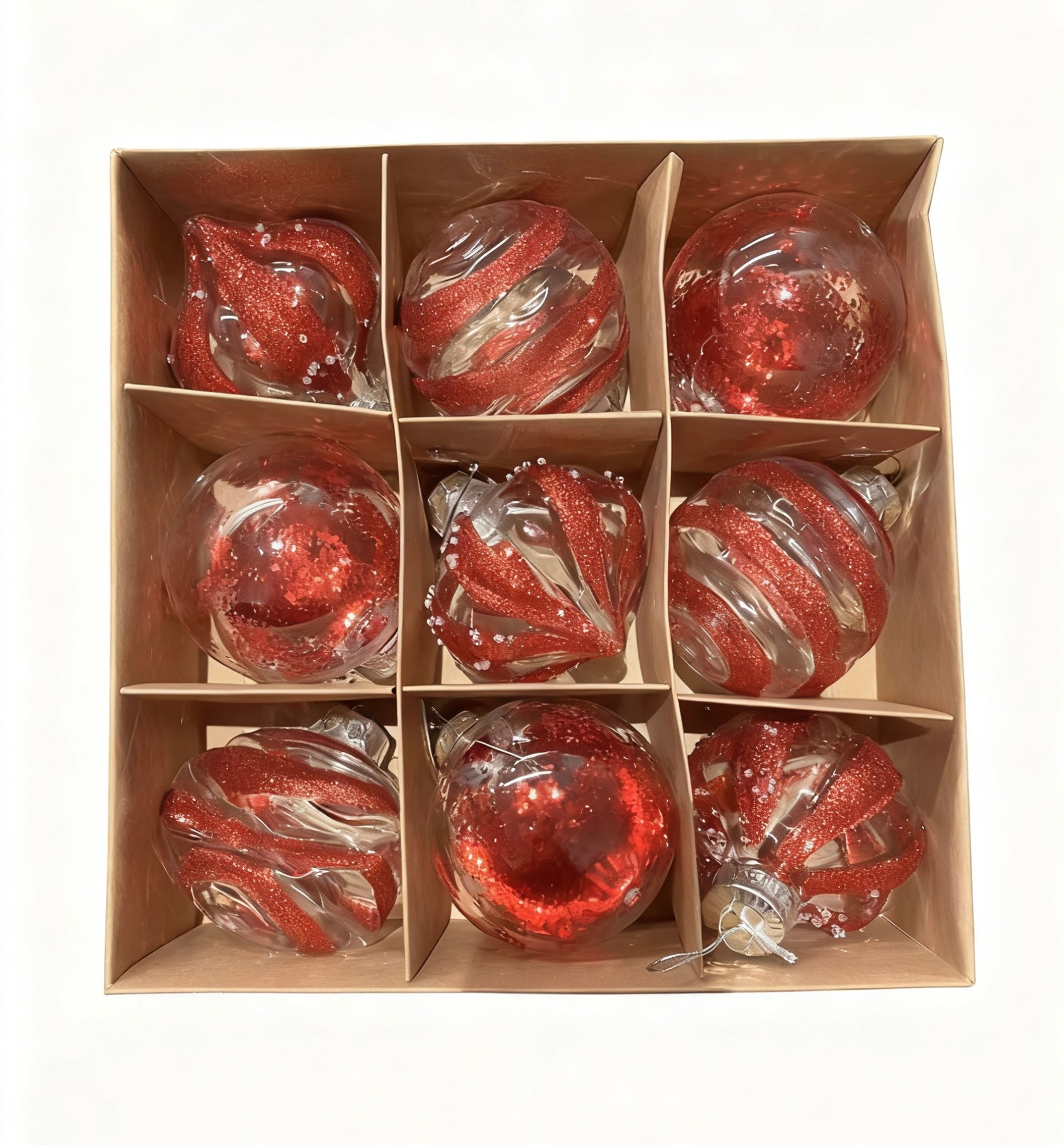 Xmas Glitter Baubles Set